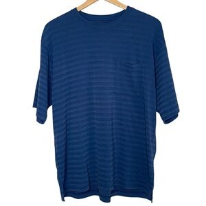 The North Face Blue Striped Modal Blend Short Sleeve Men’s Size Large Pocket Tee